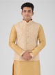 Art Silk Golden Color Nehru Jacket